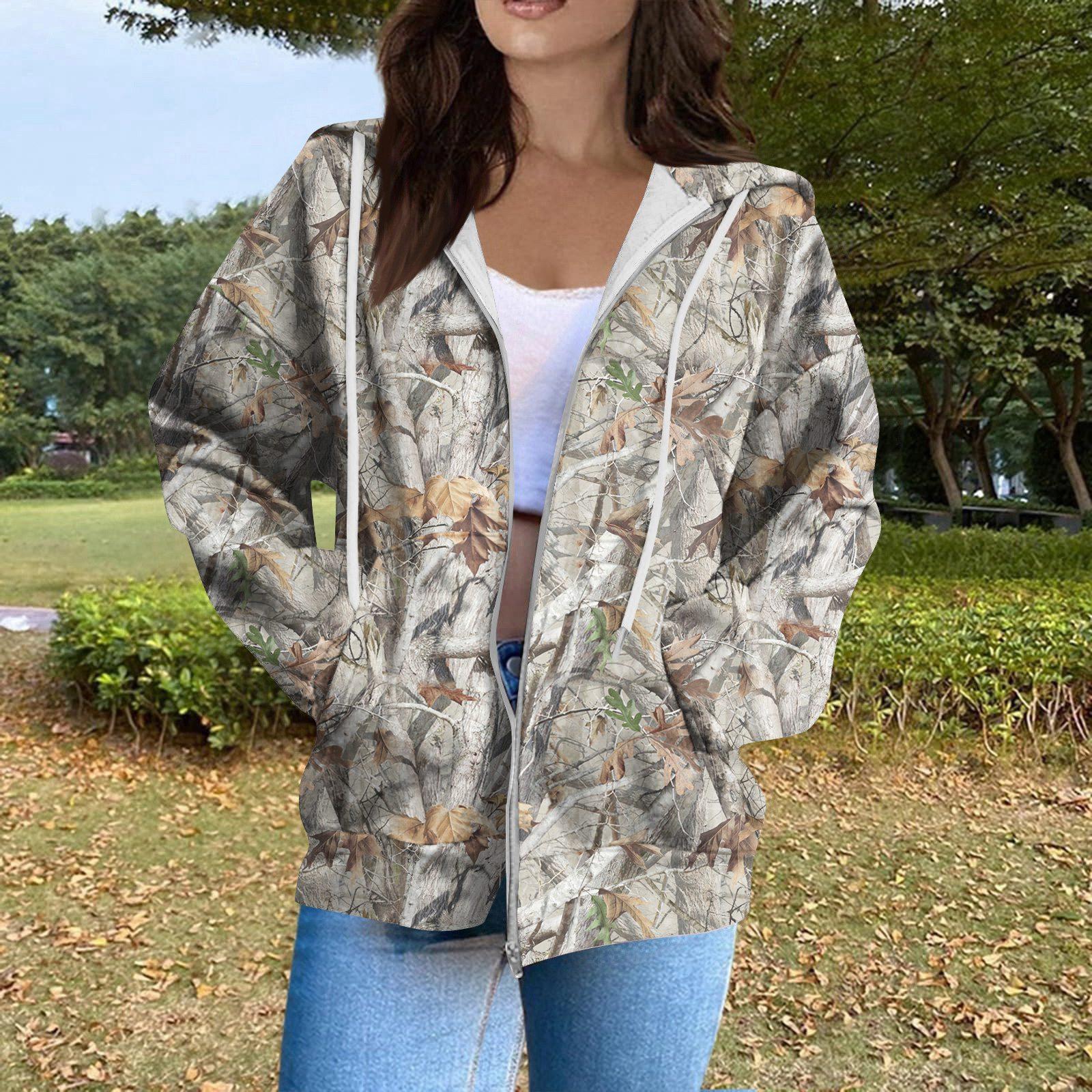 

Женская модная повседневная толстовка с принтом на Хэллоуин, длинный рукав с карманом, кардиган, куртка, пальто с капюшоном на молнии S кофейный