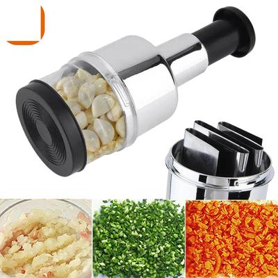 1 STÜCK Edelstahl Knoblauchschneider Zwiebelhacker Handdruck Knoblauchpressen Maschine Tomatenbrecher Obst Gemüse Küchenwerkzeuge