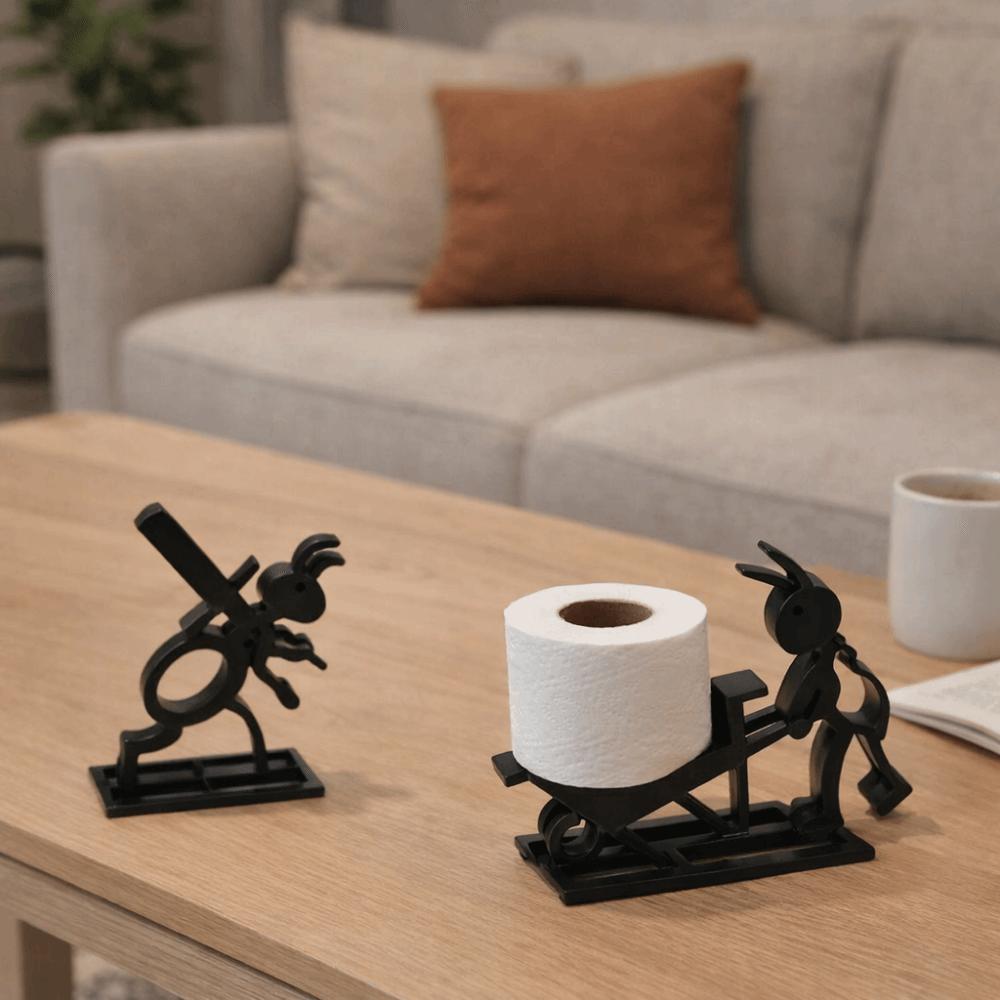 Practical 3D Printed Ant Paper Roll Holder Plastic Cute Ant Napkin Holder Decorative Black Napkin Dispenser Holiday Gift