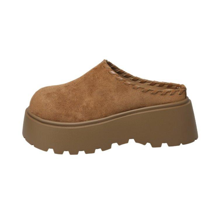 Thick-bottomed Boken half-slippers 2025 early autumn new retro lazy bag head drag increases the height of relaxation casual slippers women