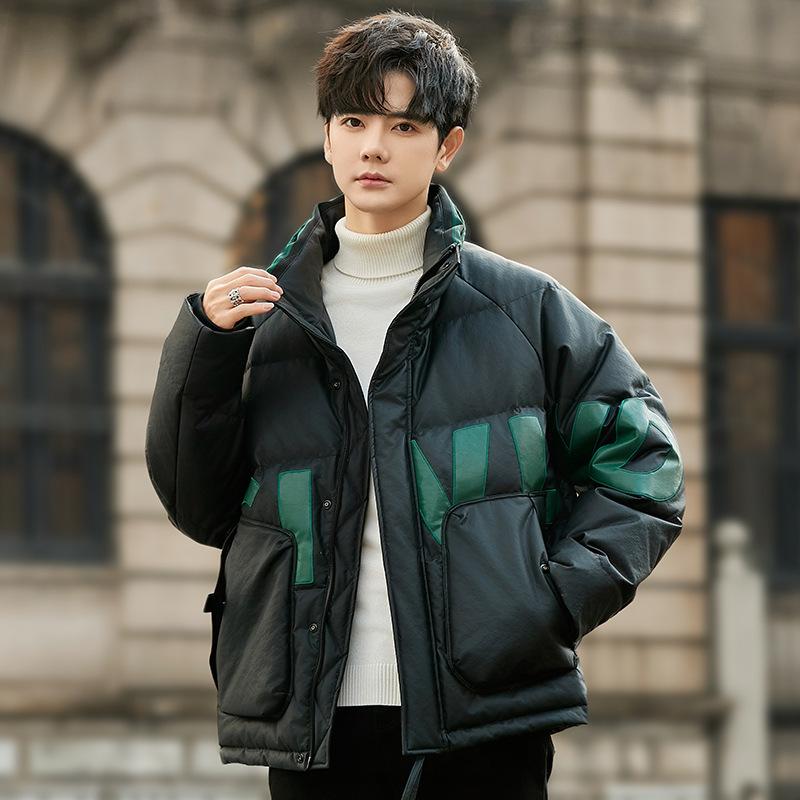 Winter Down Jacket Men's Thickened Youth Warm Letter Short Winter Coat