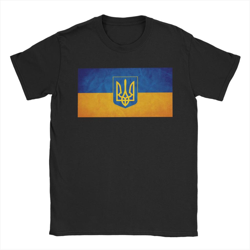 Oversized T Shirt Summer Ukraine Flag Fashion T Shirts Cotton Tee Shirt for Male Y2K Retro Print Short Sleeve Top Tees