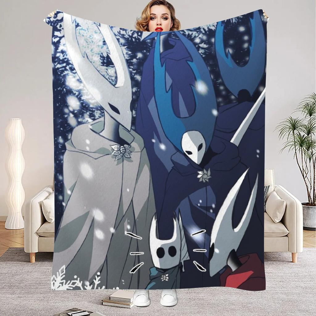 Hollow Knight Blanket Cartoon Game Printed Flannel Blanket for Home Living Room Bedroom Decor New Year Christmas Gift for Fans