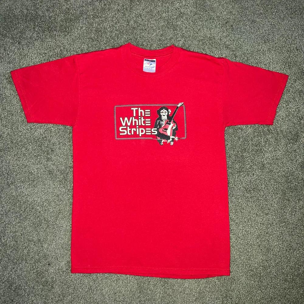 The White Stripes Monkey Guitarist Shirt Red Unisex S-5XL 1V0641 Unisex T-Shirt S