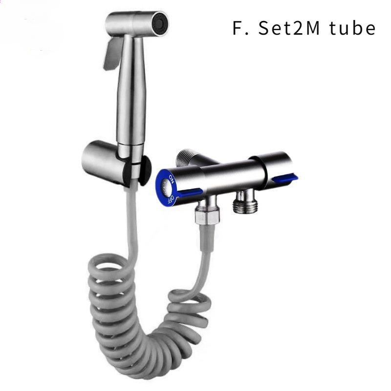 Toilet Washer Stainless Steel One InTwo Out Double Handle Dual Control Spray Gun Faucet Washing Machine Quick Opening Faucet
