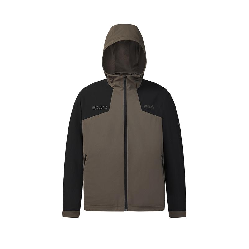FILA Fitness Series Minimalist Classic Sports Casual Training Versatile Comfortable Warm Loose Hooded Jacket Men jackets Brown A11M611711FBN