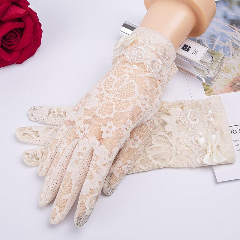 Women'S Summer Lace Gloves - Breathable, UV Protection for Driving & Outdoor Activities,Perfect for Sun Safety & Stylish Outfits, Summer Gloves