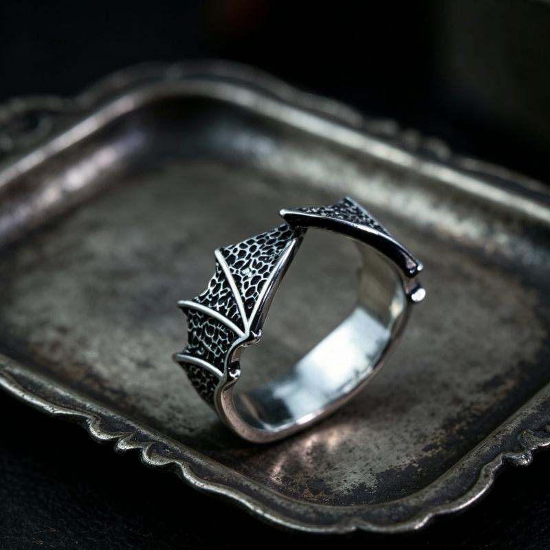 European & American Fashion Retro Smile Face Multi-layer Open Silver Ring - Trendy Korean Punk Simple Design for Women