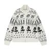 JNBY 2025 Autumn High-Neck Abstract Knit Cardigan