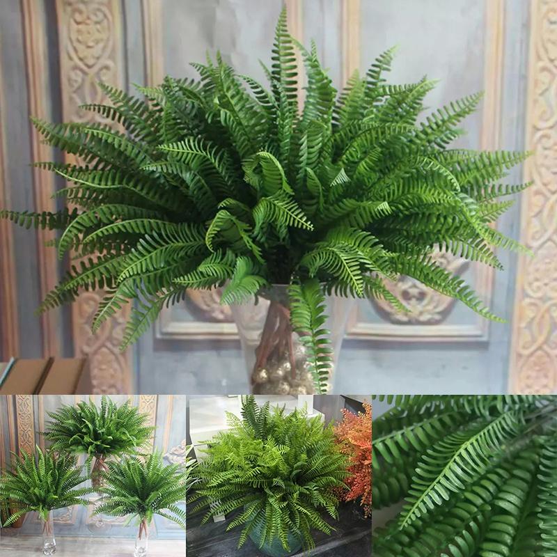 Yapay Boston Fern Yaprağı Ev Yapay Bitkiler Çiçekler Noel Süslemeleri