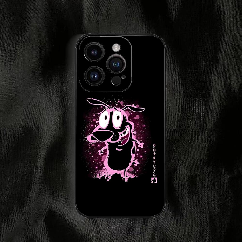 Cartoon C-Courage The C-Cowardly D-Dog Phone Case For Iphone 16 15 11 13 14 Pro Max 7 8 Plus X Xr Xs Max 12mini Black Shell Case