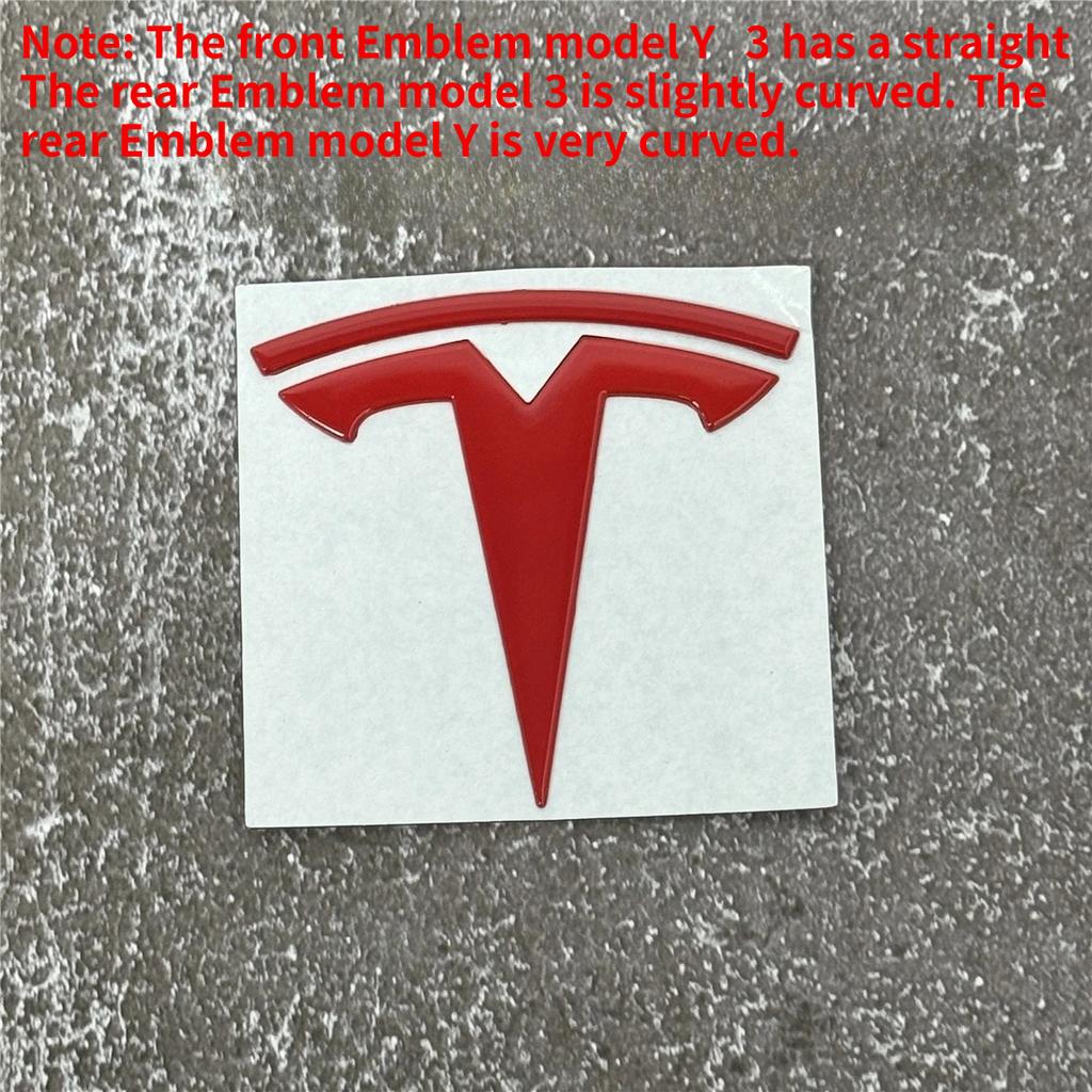 For Tesla Model 3 Mode Y Zinc Alloy Car Front Hood Logo Sticker Styling Auto Body Rear Trunk Emblem with Radian Accessories