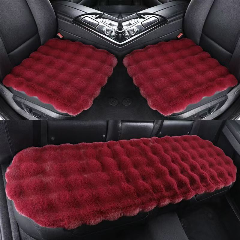Winter Plush Rabbit Covers Car Seats Cushion Universal Keep Warm Ultra-Soft Auto Chair Protector Pad Car Interior Accessories