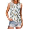 Women's Loose Fashion Casual Vintage Floral Print Crew-neck Sleeveless Summer Vest