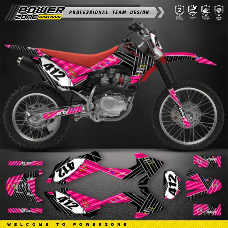 PowerZone Custom Graphics Backgrounds Decals Stickers Kits For HONDA CRF230 2015-2020 CRF150F 2015-2020 Motocycle Name Number 03