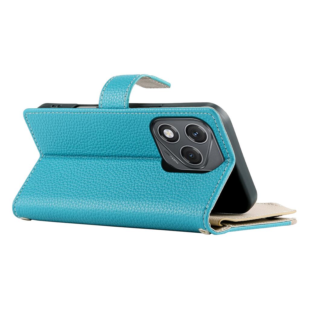 For Honor 400 Lite 5G Case Zipper Wallet Color Splicing Leather Flip Phone Cover with Straps