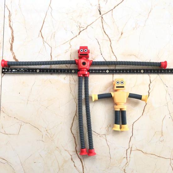 Stretch Tube Toy with Suction Cups Flexible Colorful Robot Pipe Creative Stress Relief Fidget Telescopic Fidget Pipe Stimulating Sensory