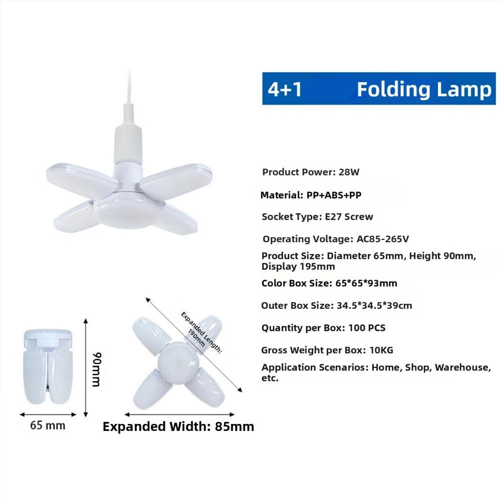 E27 Lighting Foldable Light LED Chandelier 90-Degree Adjustable Wings