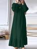 2024 Women's Retro Puff Sleeve Ruffle Dress with Pockets - Spring/Autumn Collection