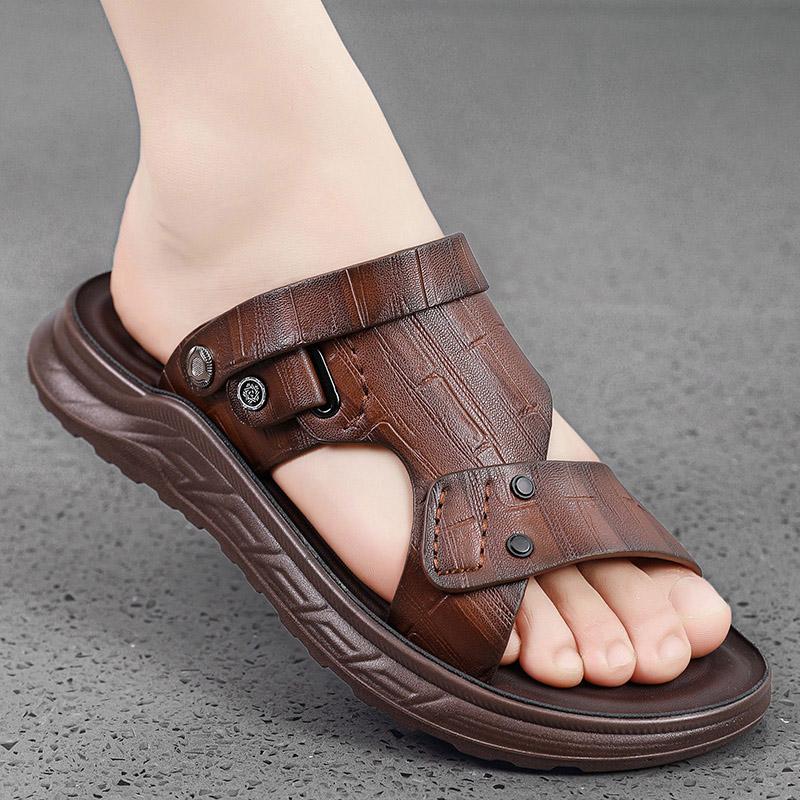Men Sandals Classic Fashion Beach Shoes Summer Travel Roman Shoes Breathable Soft Sole Men's Flip Flops Slippers For Men Home