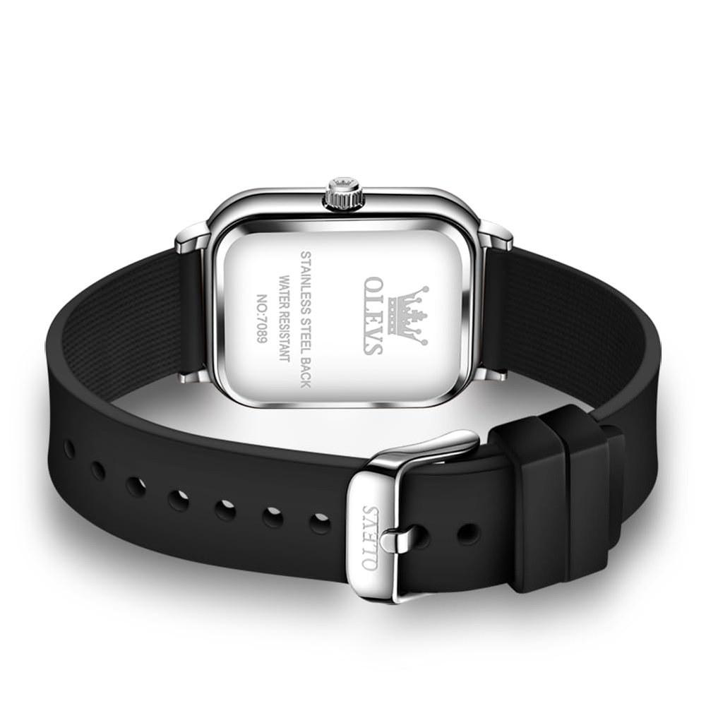 OLEVS Women's Classic Quartz Wristwatch Silicone Band Stylish Gift Black