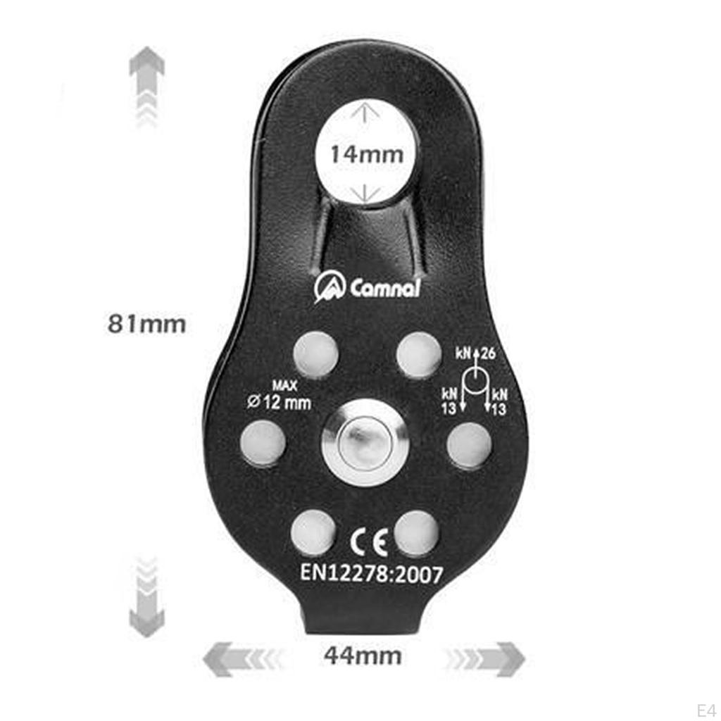 Pulley 26kN Rescuing Climbing with Ball Bearing Rock Single Aluminum Fixed Eye