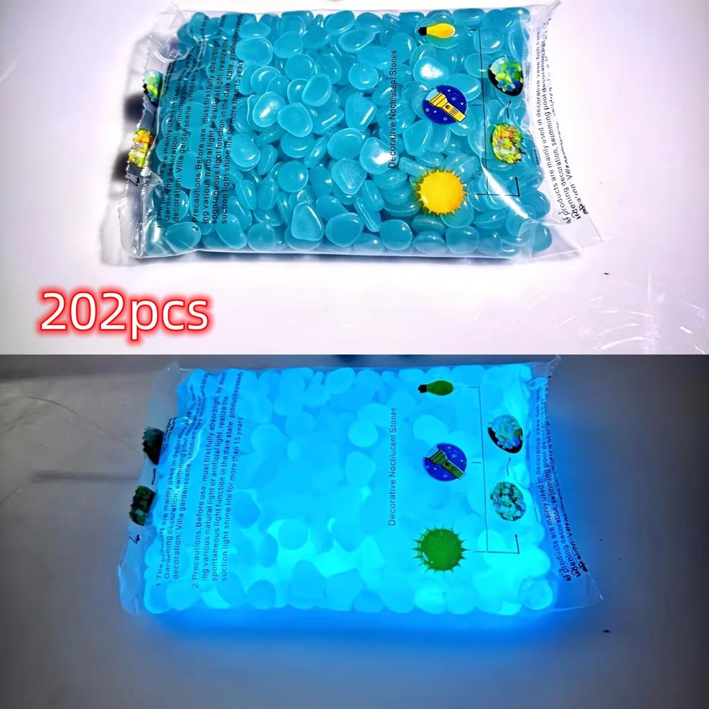 100pcs Glow In The Dark Pebbles, Resin Luminous Stones For Landscape, Garden Paths, Potted Plants, Parks, Aquarium Decor,