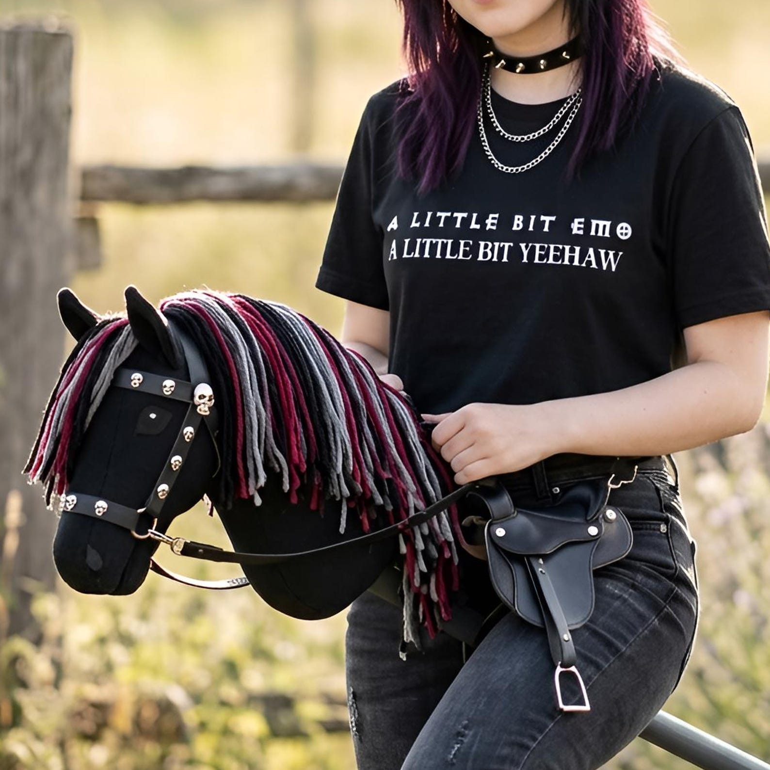 A Little Bit Emo A Little Bit Yeehaw T shirt | Minimal Text Graphic Tee 2XL