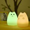 Seven-Color Silicone Cat Lamp: Cute Cartoon Pet Night Light with Warm Atmosphere Glow