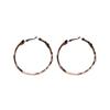 Silver Needle Leopard Print Leather Teardrop Hoop Earrings - Retro High-End Women’s C-Shape.