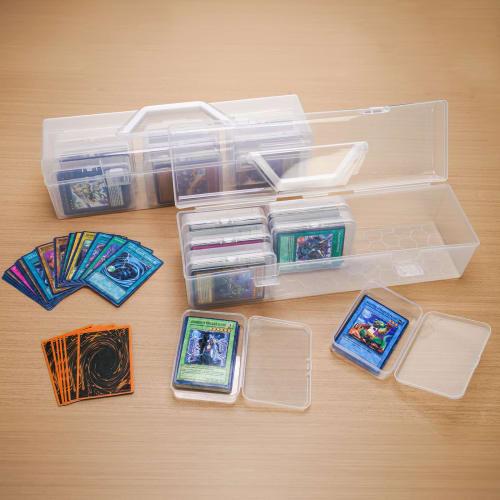 NiHome Trading Card Storage Case, Clear PP with 9 Boxes, Compatible with MTG, Sports, and Playing Cards, Waterproof and Dustproof, with Handle, for Ca