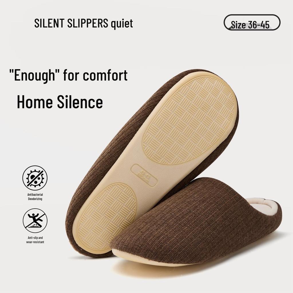 Lida Ni Women's Japanese Silent Non-slip Indoor Slippers for Postpartum, Wooden Floors, Soft Cotton Sole, Autumn/Winter.