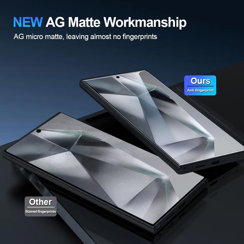0.18mm Ultra-Thin Fingerprints Unlocking Matte Full Cover Tempered Glass Screen Protector For Samsung Galaxy S25 S24 S23 S22 S21 Ultra Plus