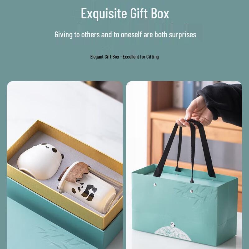 Shangqi Panda Quick Brew Portable Ceramic Travel Tea Set