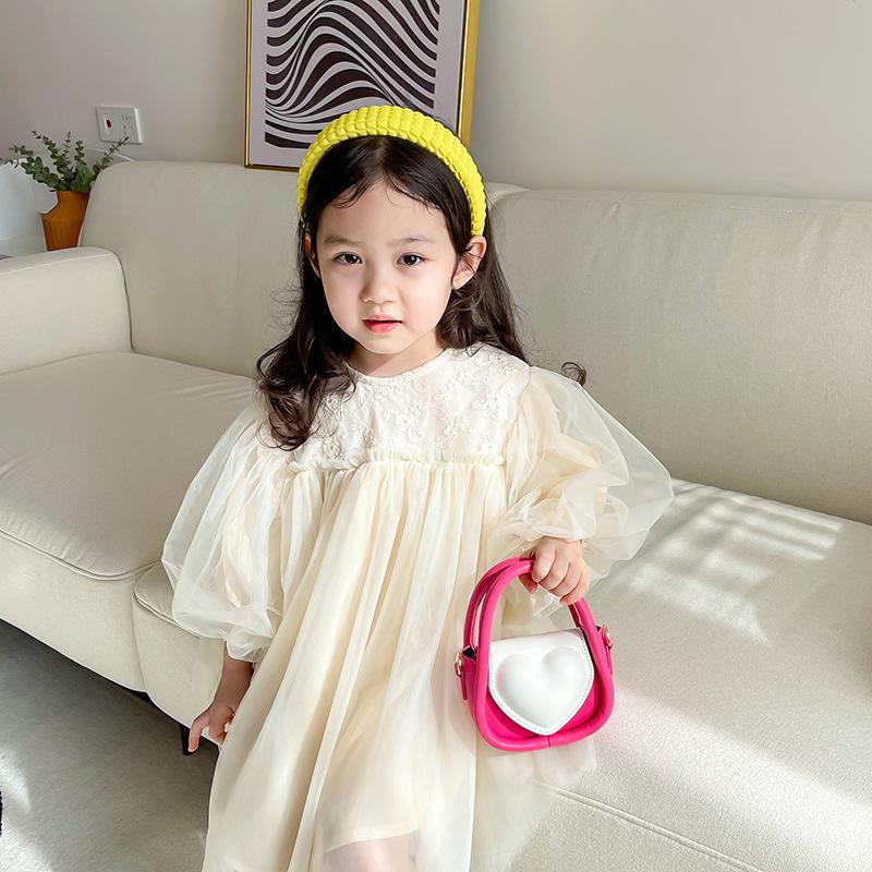 Kinder Kleidung Frühling Sommer Langarm Dünne Spitze Tüll Kleid Koreanischen Stil Mädchen Prinzessin Mode Süße Fee Mesh Kleider
