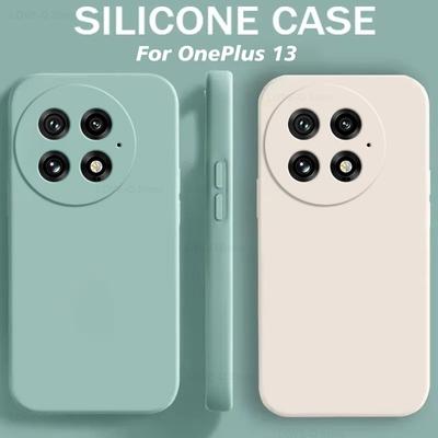 Per Per Custodia OnePlus 13 Quadrata Silicone Liquido Protezione Obiettivo Fotocamera Custodia per Telefono Per OnePlus 13 1+13 One Plus 13 OnePlus13 Cover Morbida