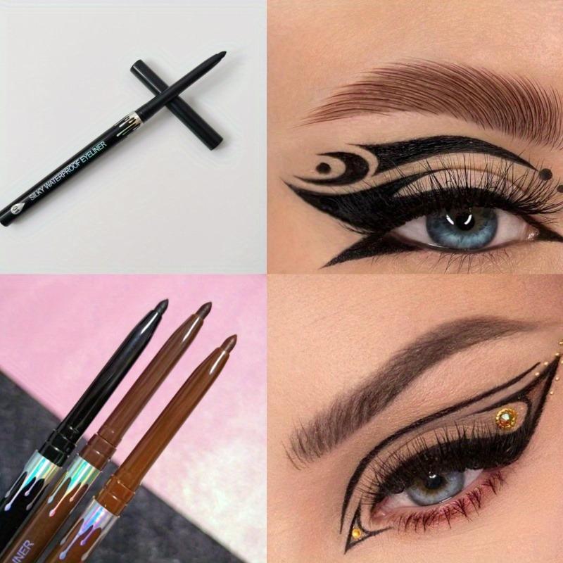 Wasserdichter Schwarzbrauner Eyeliner Gelstift Ultrafein Matt Glatt Schnelltrocknend Wischfest Einfach zu tragen Eyeliner Stift Make-up für Augen