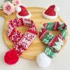 Winter Dog Scarf Collar Christmas Cat Scarf Hat Cozy Dog Bandana Scarf  for Puppy Kitten