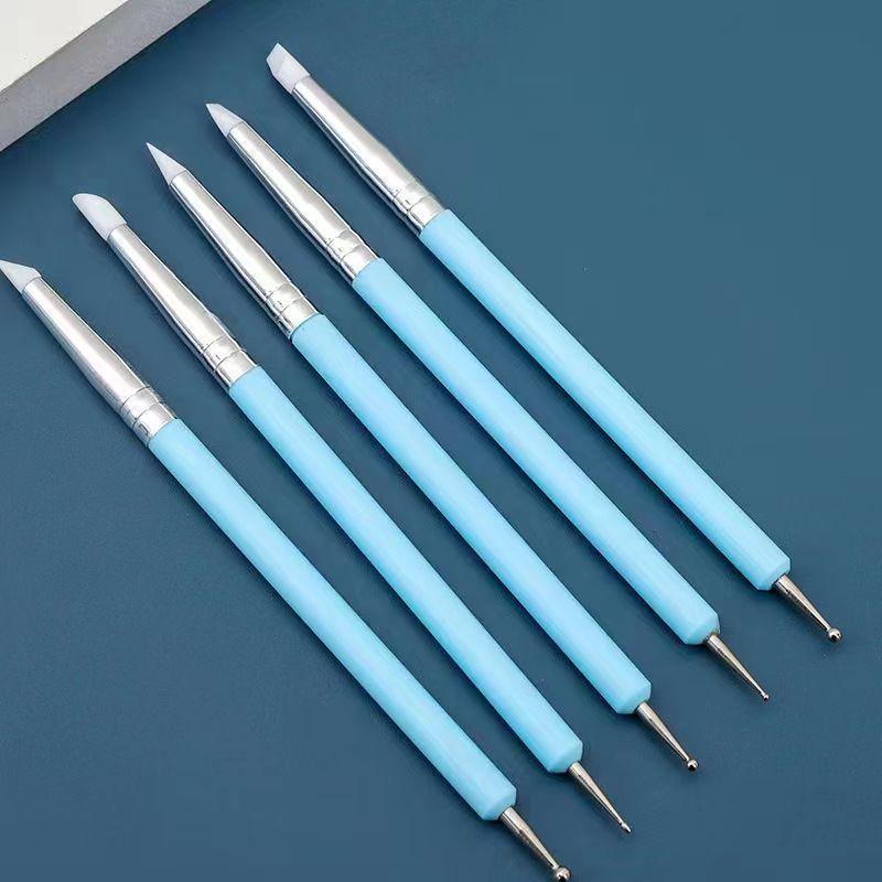 10-Piece Silicone Nail Art & Clay Tool Set: Dotting Pen, Carving, and Pottery Tools