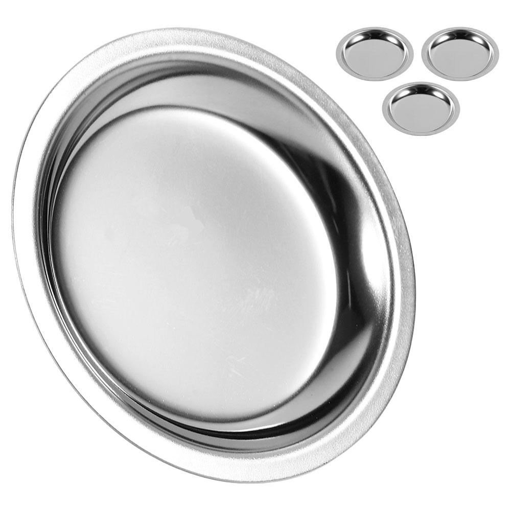 

4 Pcs Stainless Steel Tea Bag Saucer Tray For Bar Coffee Holder Plate Coaster Container ganizers 304 Tea Bag Holder Coaster Disc 5.50X5.50X0.50CM серебряный