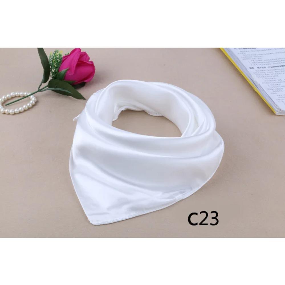 WZCX 60*60cm Damen Einfarbig Seidenschal Frühling Herbst Mode Neu Einfache Quadratische Schals für Damen Damenschal