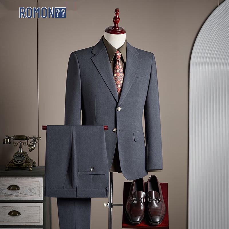 Romon Men's Business Casual Two-Piece Suit