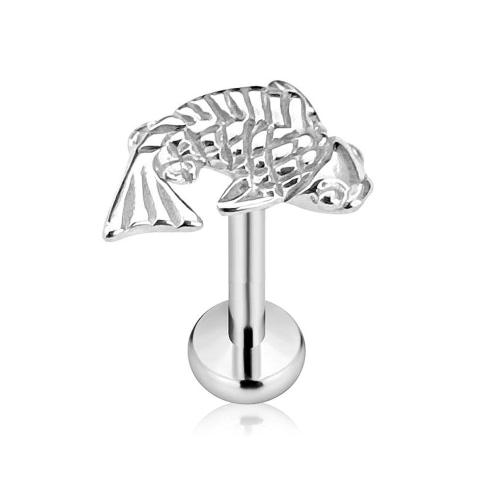 ASTM F136 G23 Titanium Snake Bee Drop Threadless Piercing Moon Cross Push In Labret Stud Flower Leaf Pin Daith Conch Earring 16G