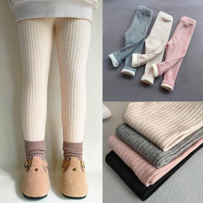 Podzim Zima Dětské Dívčí Legíny Kašmír Silnější Teplé kalhoty Elasticita Slim Fleece Dětské kalhoty