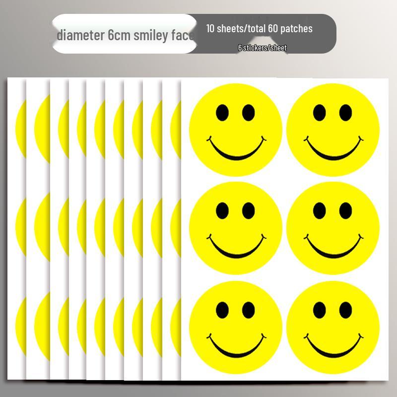 Smiling Face Rewards Stickers: Self-Adhesive Praise Labels for Kindergarten & Elementary Students