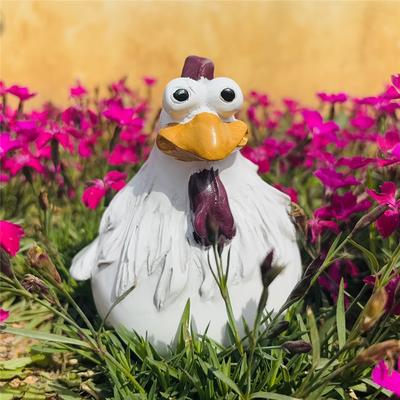 Funny Chicken Fence Decor Statues Resin Garden Farm Yard Chicken Hen Sculpture Art Craft Courtyard Housewarming Home Decoration