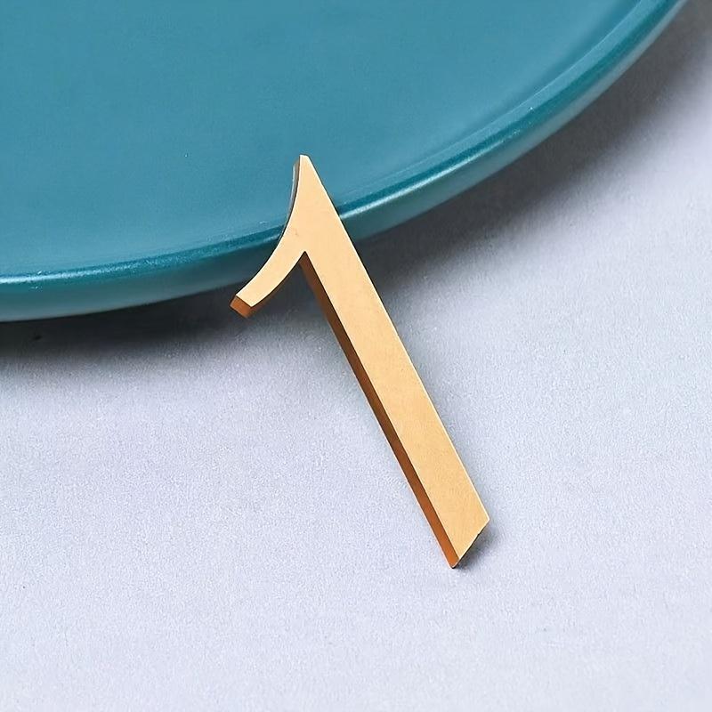 5cm Acryl Goldene Hausnummer Briefkasten Adressschild mit Kleberückseite - Tür-Stil Montage