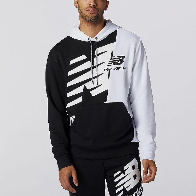 New Balance Splice Logo Hoodie Asia Sizing 'White Black' Men's MT11511-BM