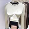 Two-piece Long-sleeved T-shirt for Women's Autumn and Winter Layered Inner Top Base Shirt