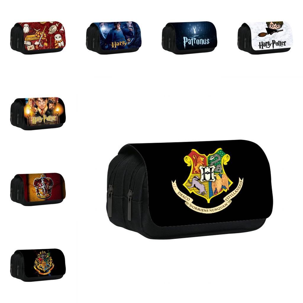 Harry Potter Pencil Case Cartoon Anime School Supplies Storage With Double Layer For Students